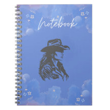 Carnet spiral avec conception de la cowgirl