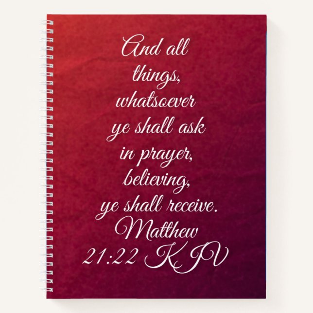 Carnet spiral avec couplet biblique KJV (Devant)