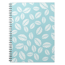 Carnet Spiral Bleu Avec Feuilles