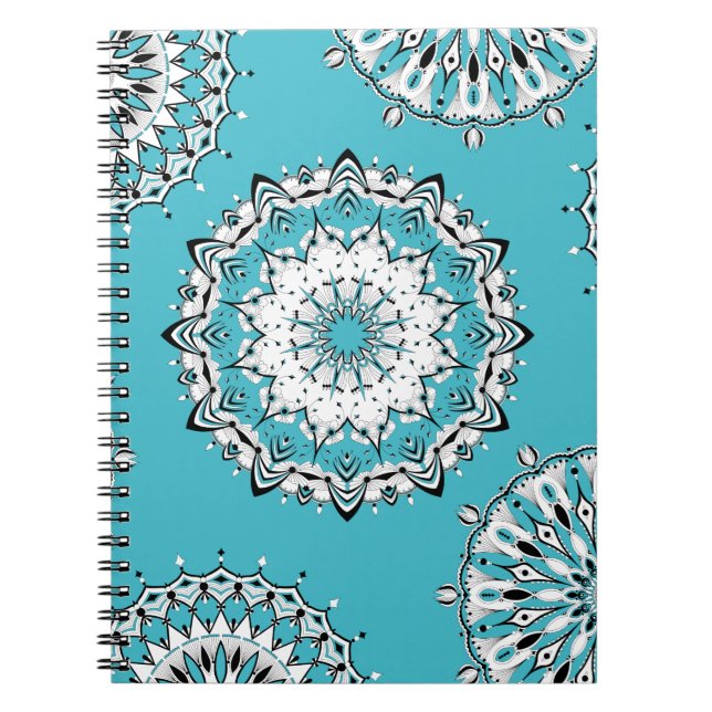 Carnet spiral bleu Mandalas 3 (Devant)