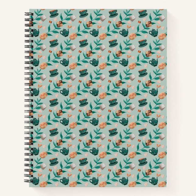 Carnet Spiral-bound notebook with a floral pattern (Devant)