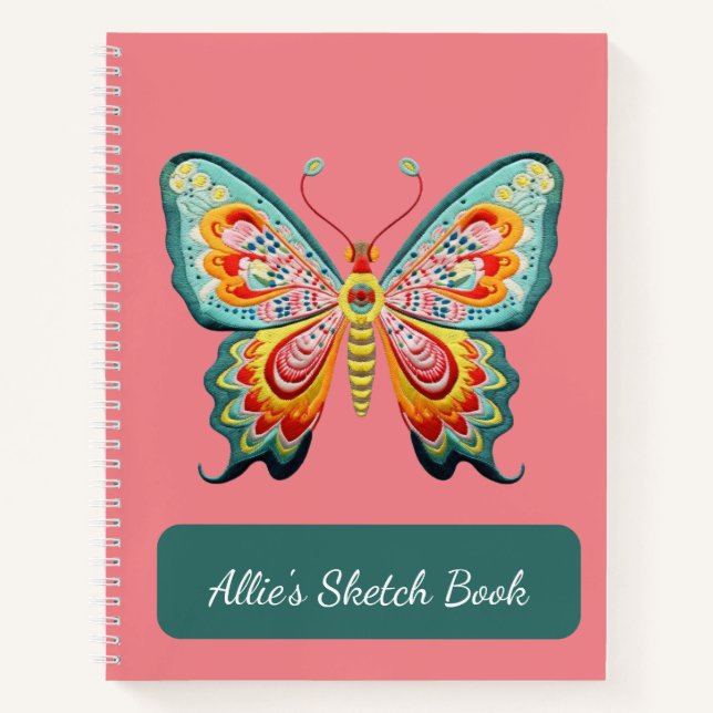 Carnet spiral Butterfy personnalisé (Devant)