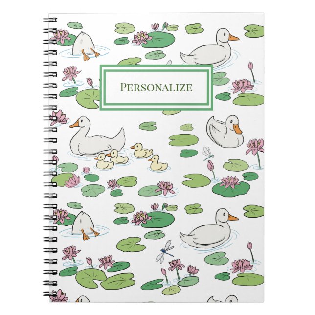 Carnet Spiral Canard & Lily Pads (Devant)