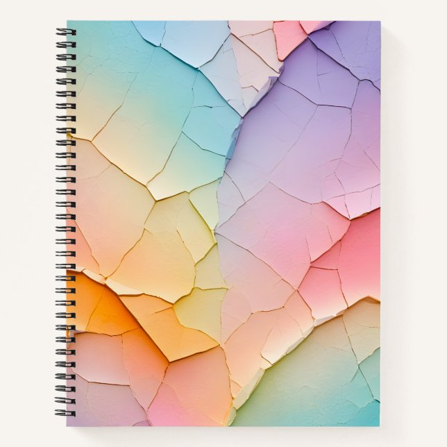 Carnet spiral coloré en papier cracké (Devant)