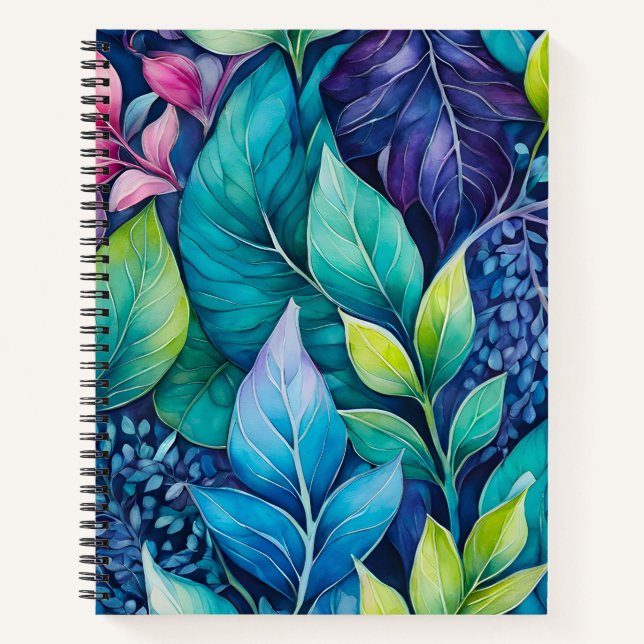 Carnet spiral d'art botanique coloré (Devant)
