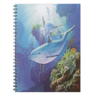 Carnet spiral dauphin d'eau