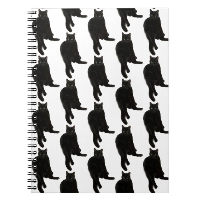 Carnet spiral de chat noir (Devant)