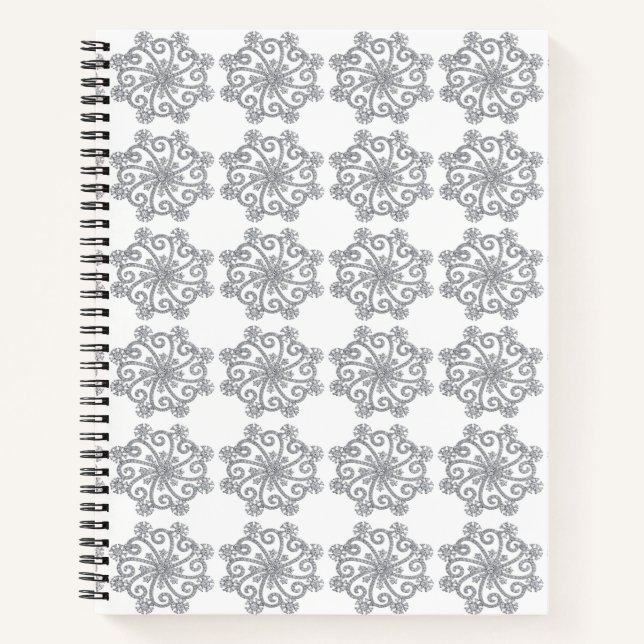 Carnet spiral de flocons de neige diamant (Devant)