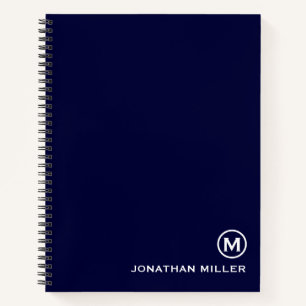 Carnet spiral de la marine monogramme