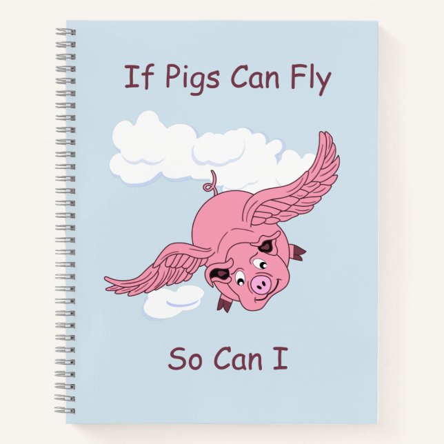 Carnet spiral de porc volant (Devant)