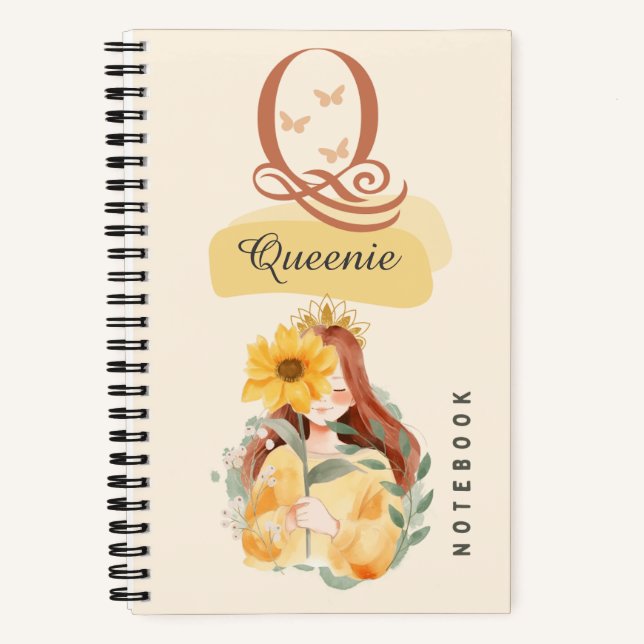 Carnet Spiral de tournesol personnalisé (Recto)