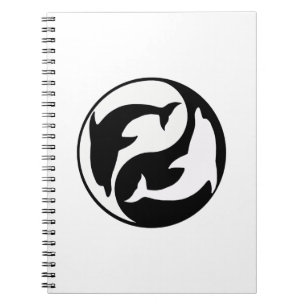Carnet spiral des dauphins de Yin Yang