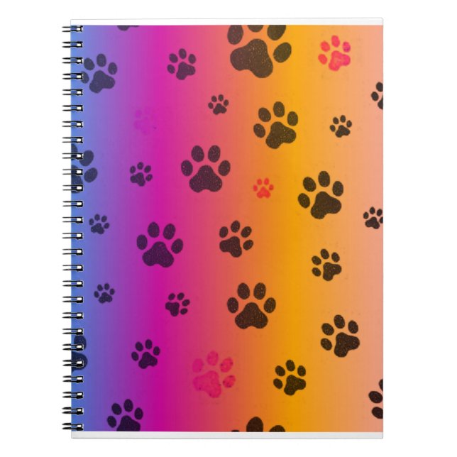 CARNET SPIRAL DES EMPREINTES DE PATTES DE CHIENS C (Devant)