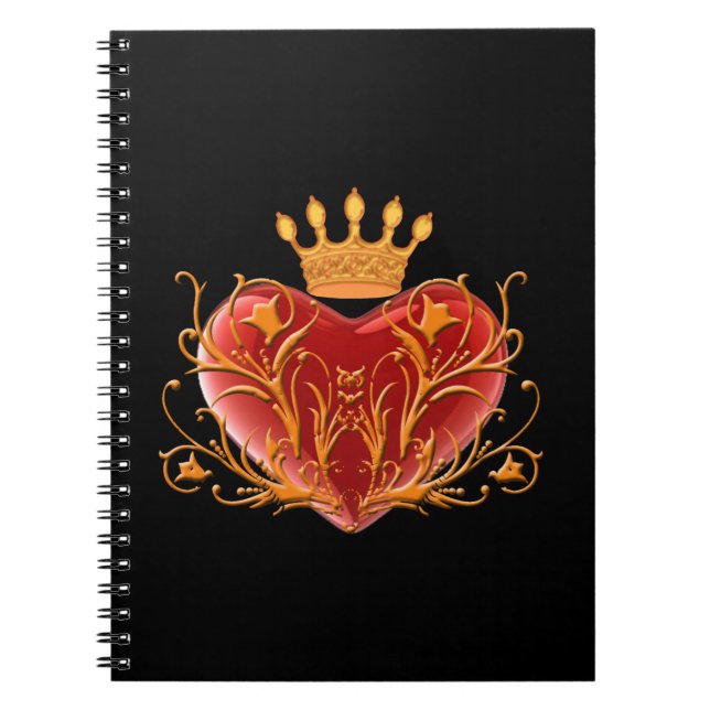 Carnet spiral du coeur de Filigree de la Couronne (Devant)