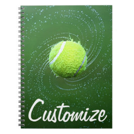 Carnet Spiral du joueur de tennis de texte personn