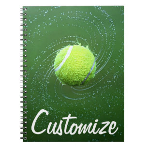 Carnet Spiral du joueur de tennis de texte personn