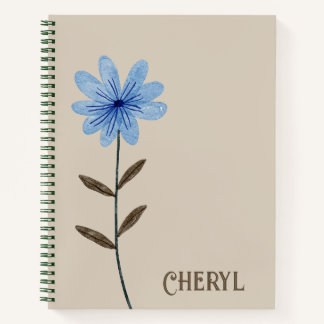 Carnet spiral du journal de design floral