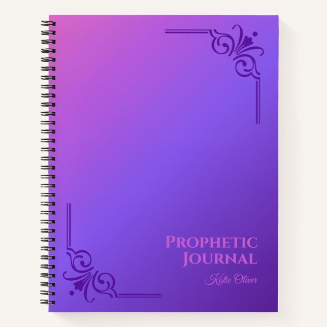 Carnet Spiral du journal prophétique personnalisé (Devant)