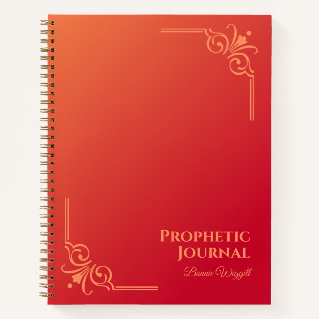 Carnet Spiral du journal prophétique personnalisé (Devant)