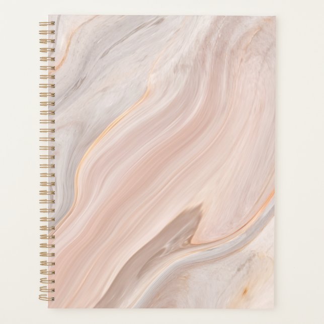 Carnet spiral en marbre du planificateur quotidien (Devant)