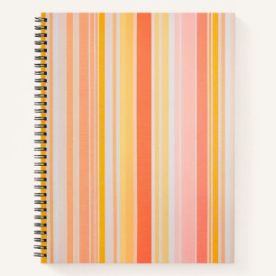 Carnet spiral en tissu rayé coloré