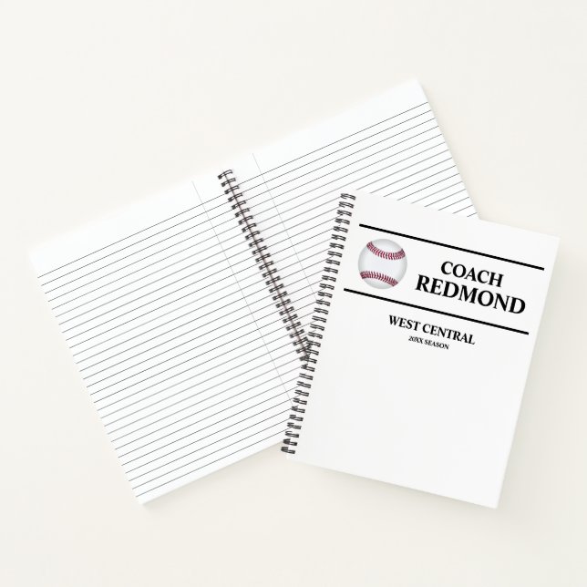 Carnet Spiral Entraîneur De Baseball (Intérieur)