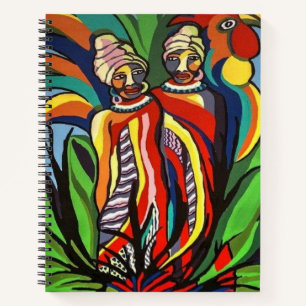 Carnet spiral femmes perroquets africaines