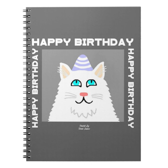 Carnet Spiral Fluffy White Cat (Devant)