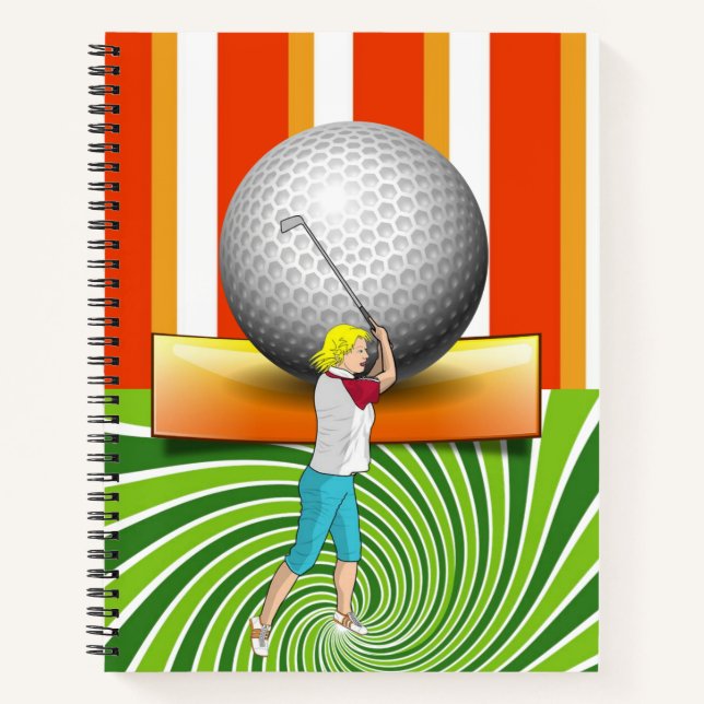 Carnet Spiral Golfer Balls de golf Stripe (Devant)