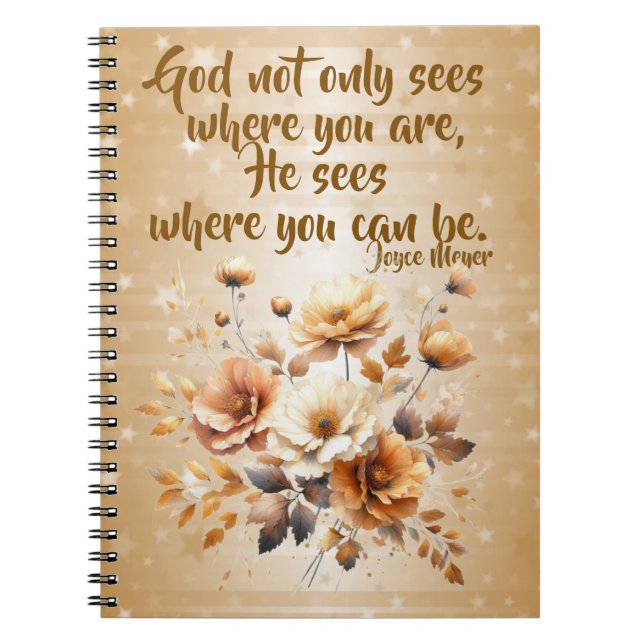Carnet spiral inspirant de la citation par Joyce M (Devant)