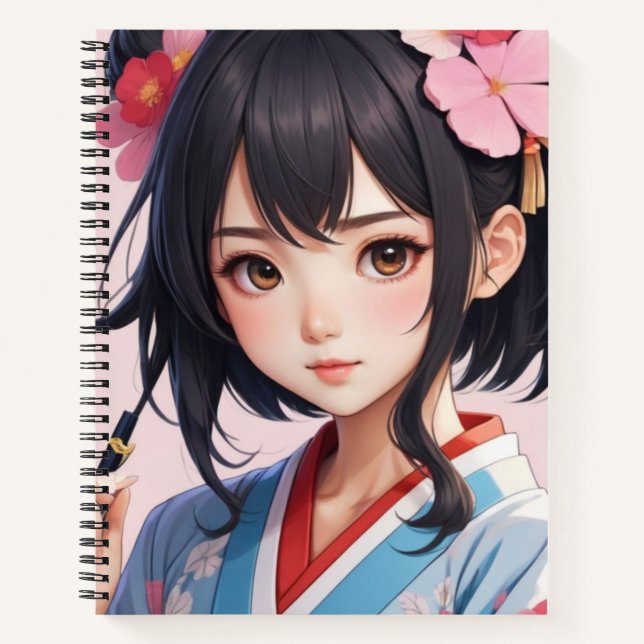 Carnet Spiral Japonais Anime Girl (Devant)