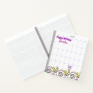 Carnet Spiral Joyeux Calendrier d'anniversaire