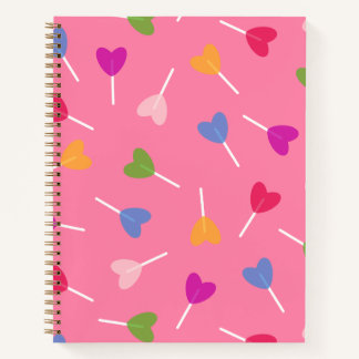 Carnet Spiral Lollipops Coeur multicolore