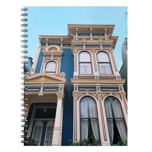 Carnet Spiral - Magnifique Maison Victorienne Bleu (Devant)