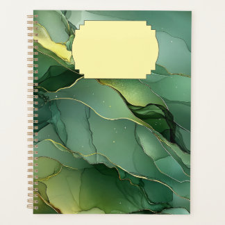 Carnet spiral Marbre vert or