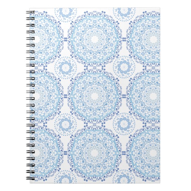 Carnet spiral Motif de Mandala bleu (Devant)