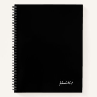 Carnet spiral noir esthétique avec nom personnalis