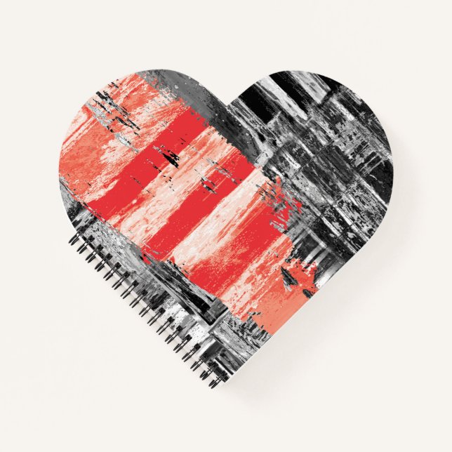 Carnet Spiral Notebook – Red Pulse Abstract Design (Devant)