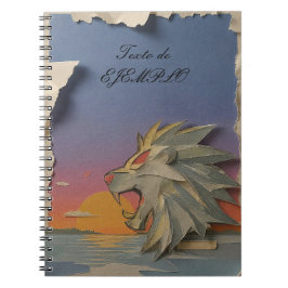 Carnet Spiral Notebook with Roaring Lion Design Papercut