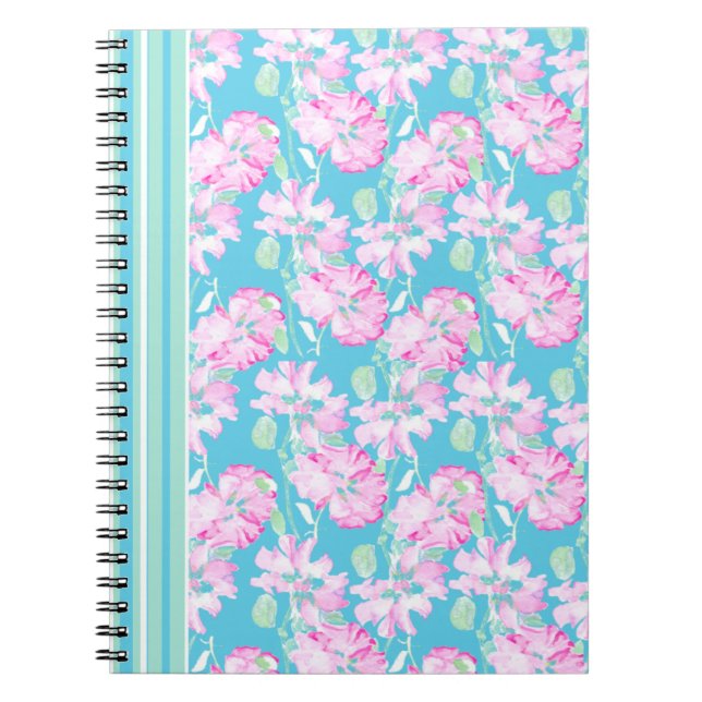 Carnet spiral ou journal, Roses roses assez roses (Devant)