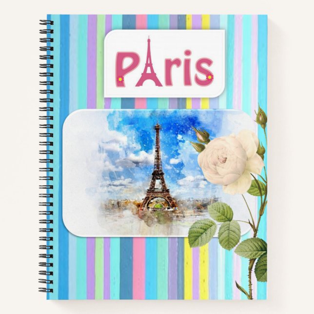 Carnet Spiral Paris France Flore (Devant)