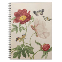 Carnet Spiral Peony et Butterflies