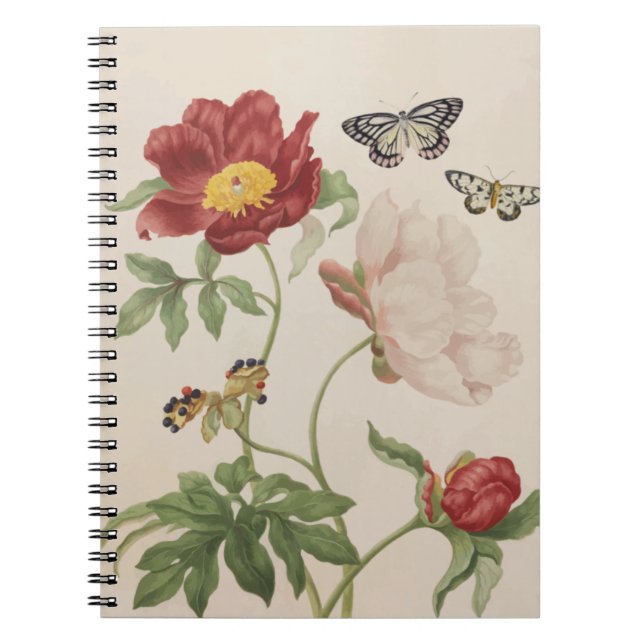 Carnet Spiral Peony et Butterflies (Devant)