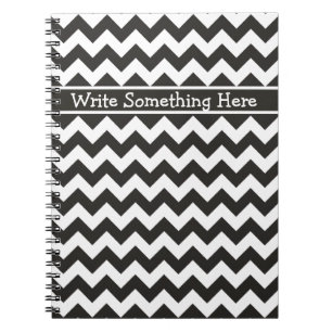 Carnet spiral personnalisé Chevrons noir et blanc