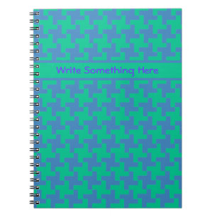 Carnet spiral personnalisé, émeraude et dent bleue