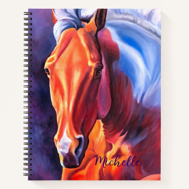 Carnet Spiral Personnalisé Moderne Cheval Art (Devant)