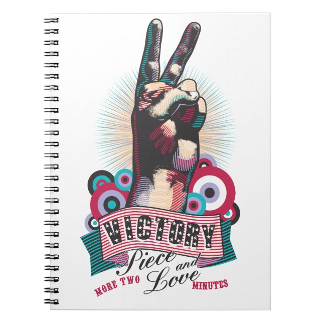 Carnet Spiral Photo Notebook – Victory Peace & Love Pop (Devant)
