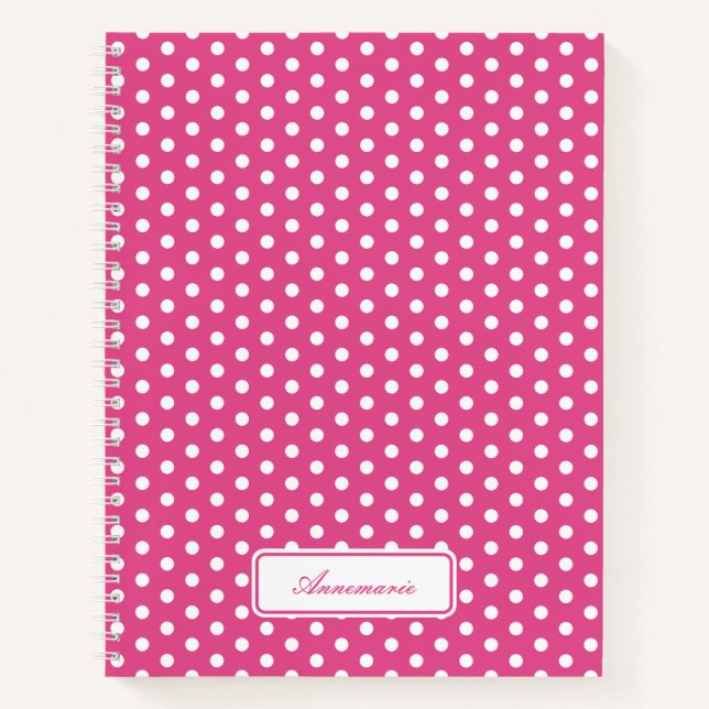 Carnet Spiral Pointe Rose Personnalisé (Devant)