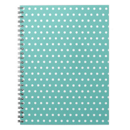 Carnet Spiral Polka Dot (Aqua & White)