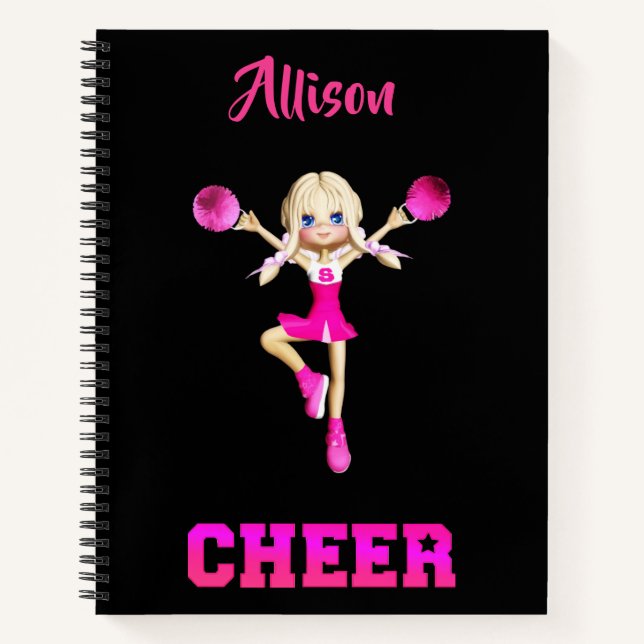 Carnet Spiral pom-pom girl personnalisé (Devant)